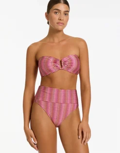 Alessia Geo Bandeau Bikini Top - Peony