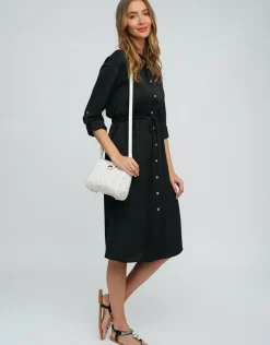 Alora Shirt Dress - Black