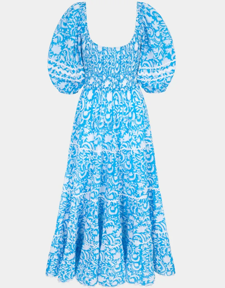 Angelina Dress - Aqua Begonia