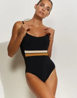 Antagonist Underwired Swimsuit - Black Sand Caramel