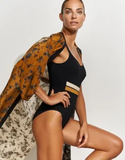 Antagonist Underwired Swimsuit - Black Sand Caramel