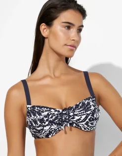 Arabesque Mood Underwired Bikini Top - Canvas Blue
