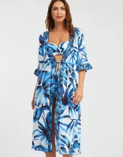Azura Kimono - Blue and White