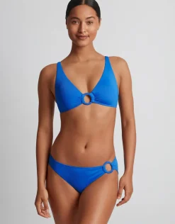 Beach Club Solids Macrame Ring Bikini Pant - Electric Blue