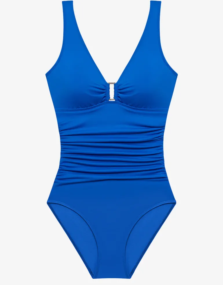 Beach Club Solids Ring OTS Underwired Swimsuit - Electric Blue