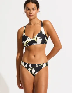 Birds of Paradise Reversible Hipster Bikini Pant - Black
