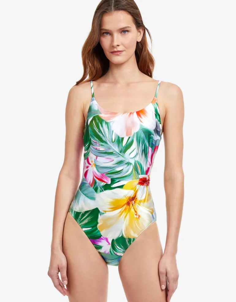 Bora Bora Round Neck Swimsuit - White