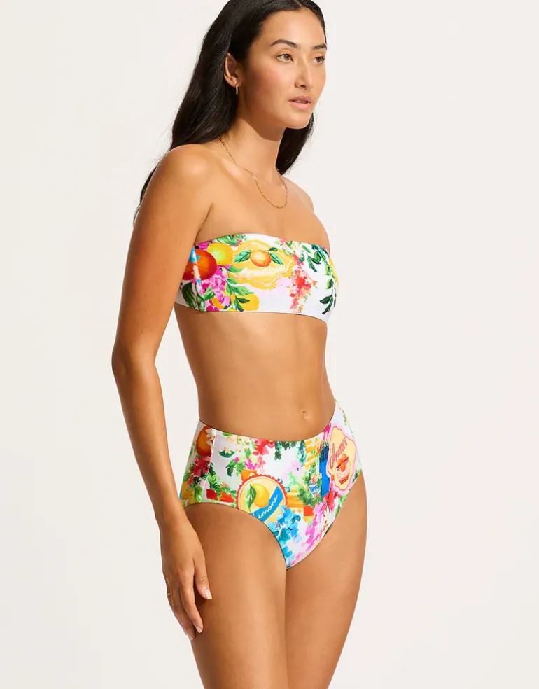 Ciao Bella High Waisted Bikini Pant - White