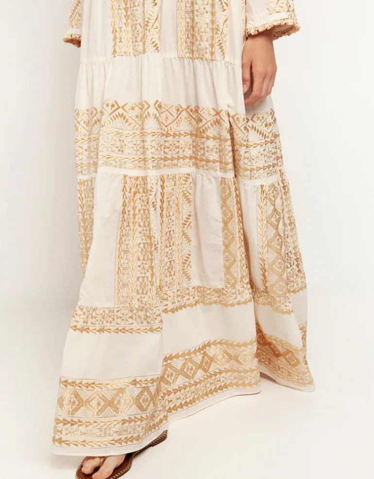 Classic Triangle Maxi Dress - Natural and Gold