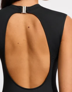 Collective Cap Sleeved Swimsuit - Black
