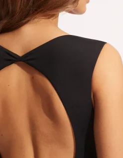 Collective V Neck Swimsuit - Black