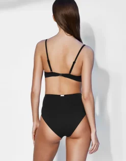 Construction Moulded Underwired Bikini Top - Black