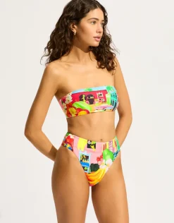 Cuba High Rise Bikini Pant - Turquoise