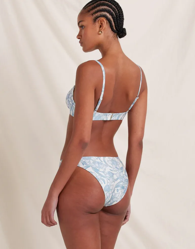 Daffodil Poolside Balconette Bikini Top - Blue Print