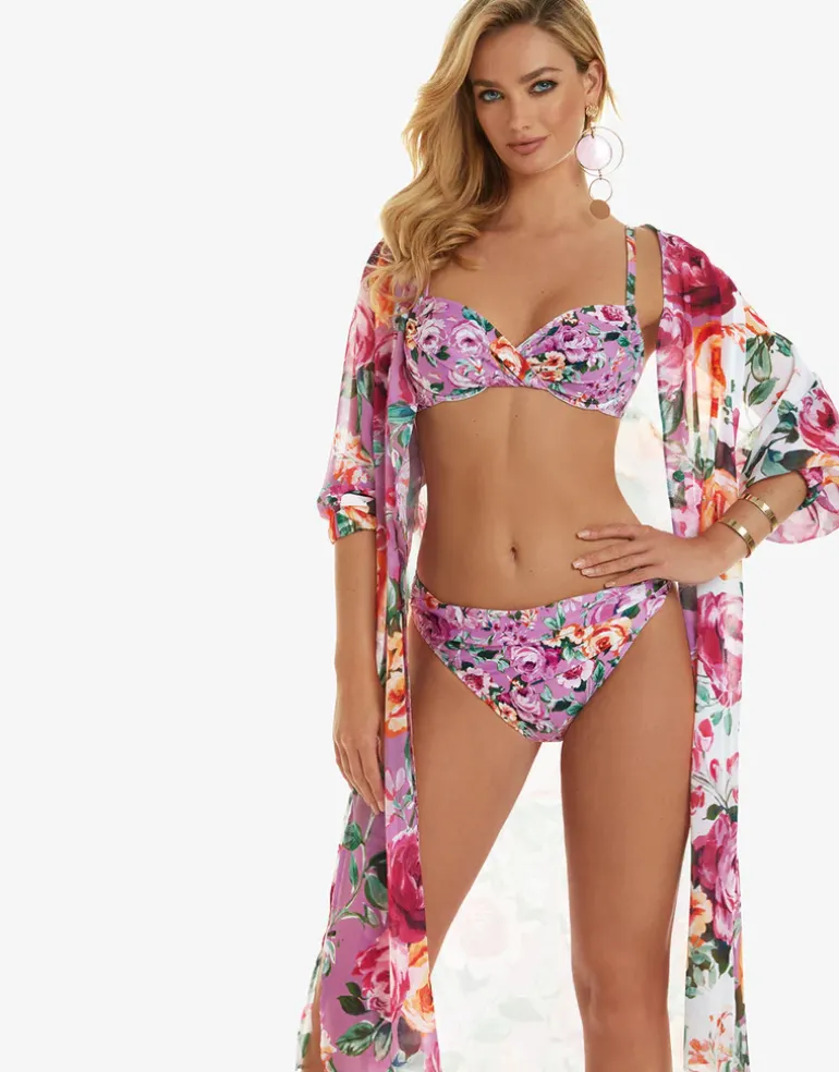 Desire Midi Length Beach Shirt - Purple