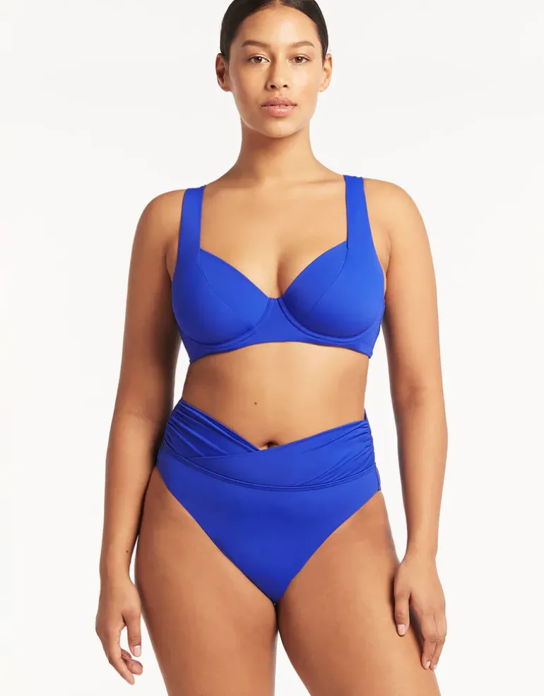 Essentials Wrap High Waist Bikini Pant - Cobalt