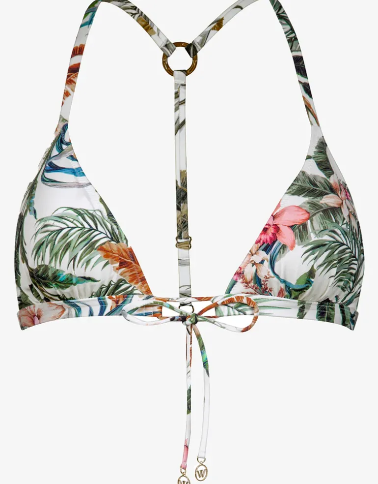 Exotic Dive T Back Triangle Bikini Top - Retro Tropics