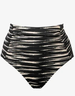 Expedition High Waist Bikini Pant - Black and Cream