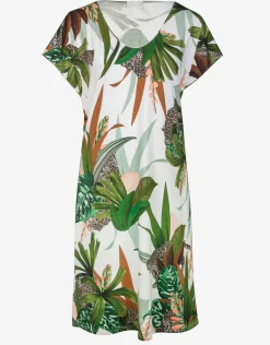 Floral Safari Beach Dress - White Jungle