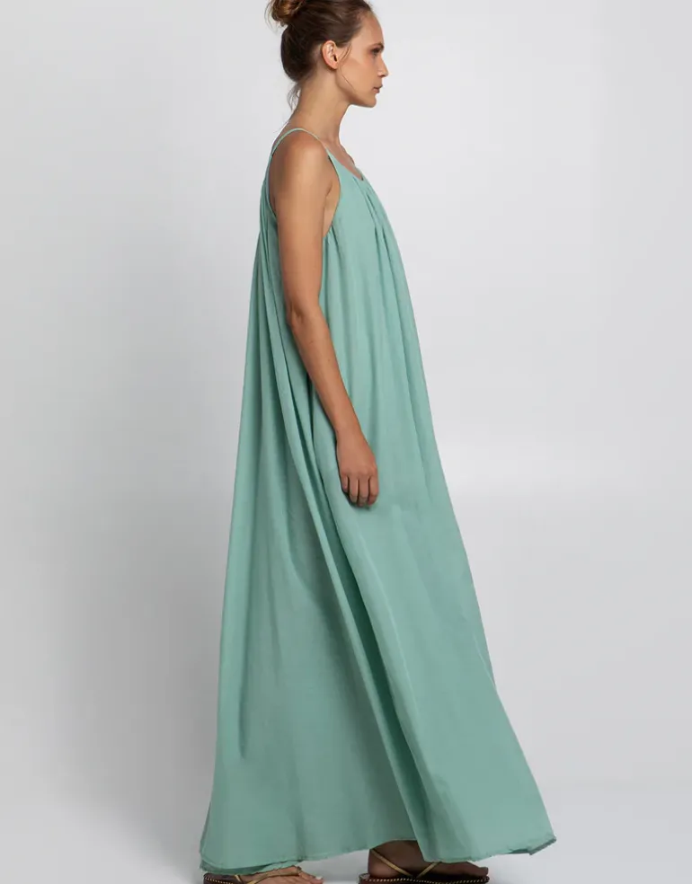 Gathered Maxi Dress - Sea Green