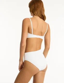 Interlace Bandeau Bikini Top - White