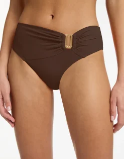 Jetset U Trim Mid Bikini Pant - Chocolate