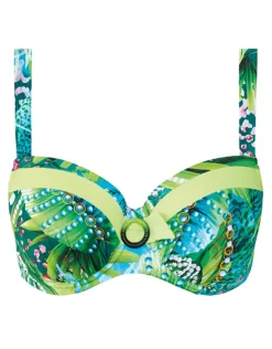 Jungle Balcony Bikini Top - Green