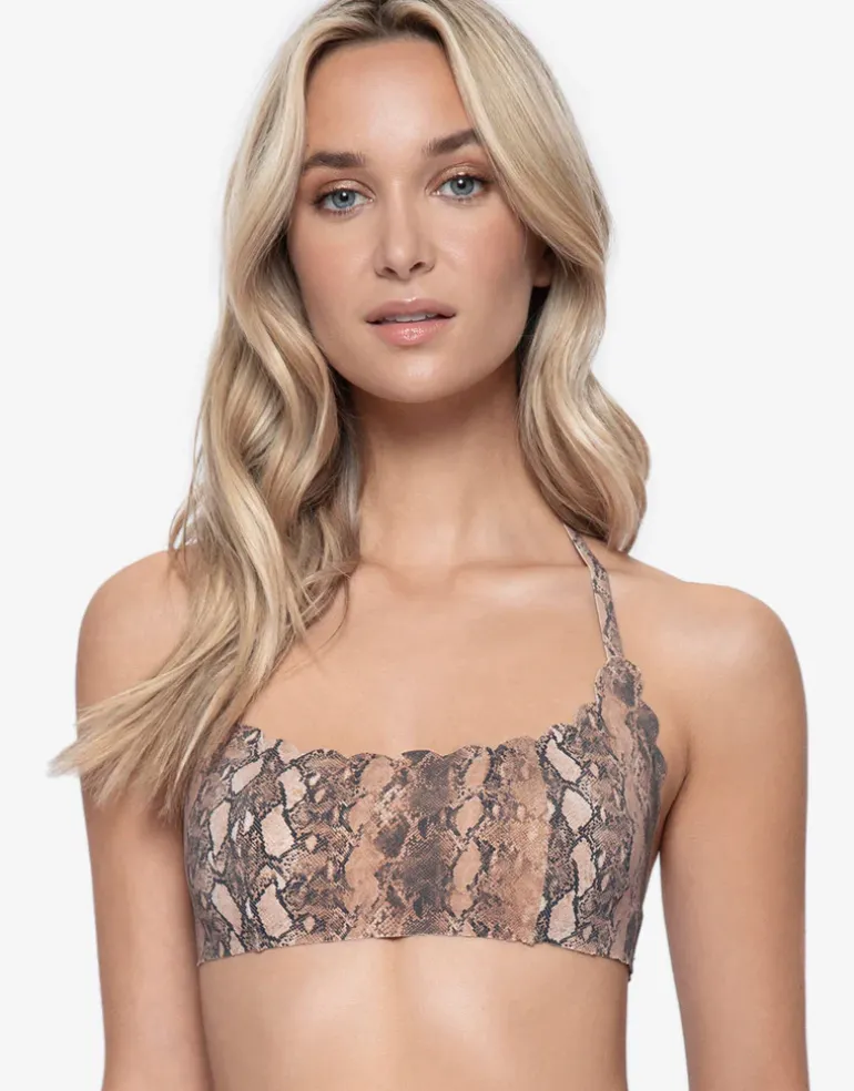 KaaReversible Seamless Wave Bikini Top - Animal