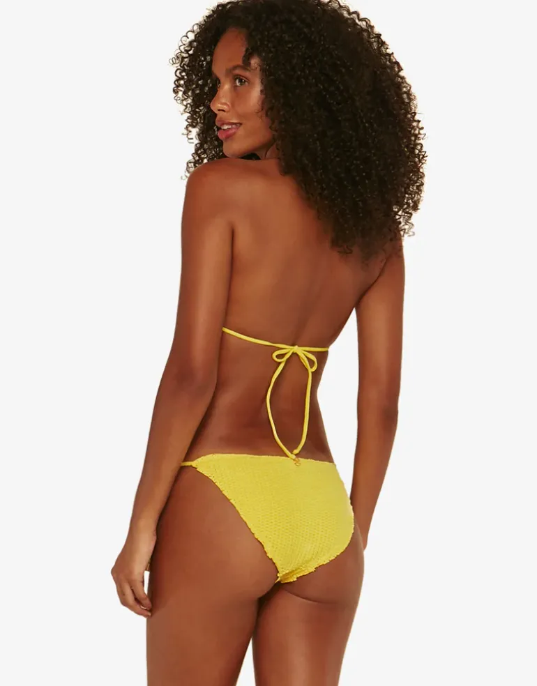 Light Scales Ripple Tri Bikini Top - Yellow
