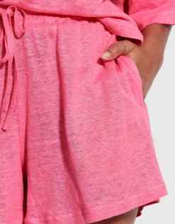 Linen Jersey Beach Short - Pink