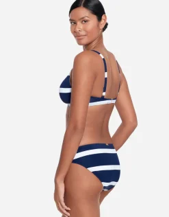 Mariner Stripe Ring Hipster Bikini Pant - Navy and White