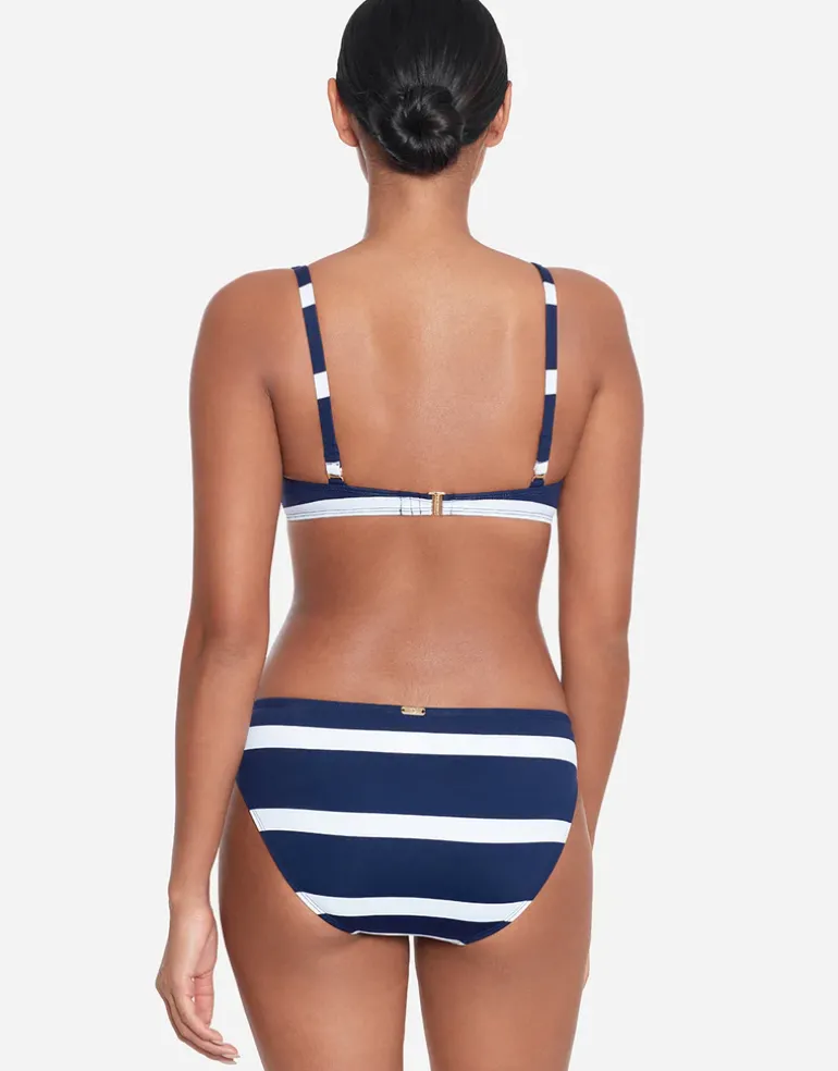 Mariner Stripe Ring OTS Bikini Top - Navy and White