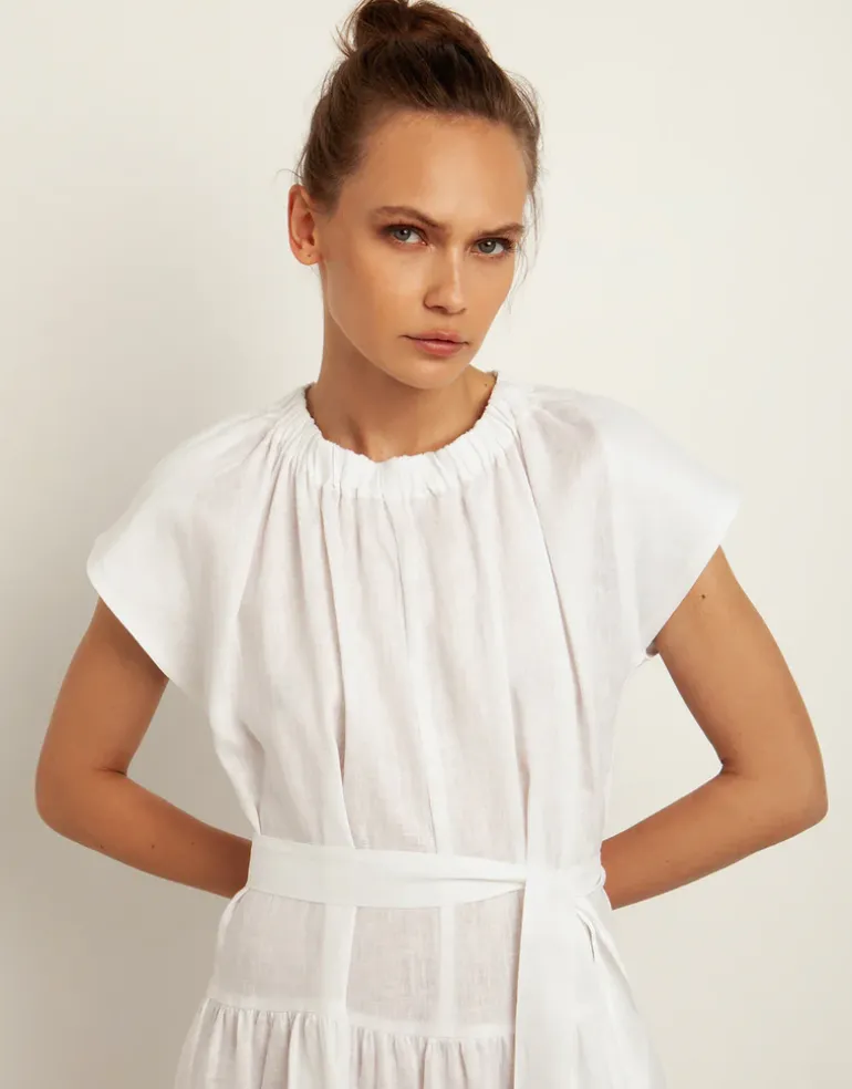 Minimal Midi Dress - White