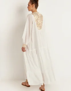 New Triangle Maxi Dress - White and Gold