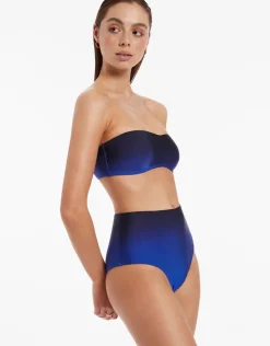 Oia Sunset Minimal Bandeau Bikini Top - Ocean