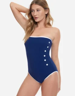 Sail to Sunsets Bandeau Swimsuit - Navy