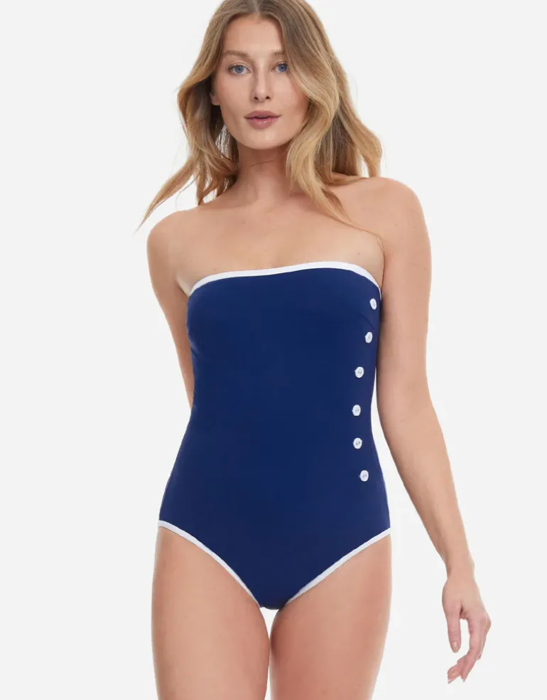 Sail to Sunsets Bandeau Swimsuit - Navy