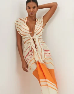 Sandstone Sasha Long Cover Up - Print