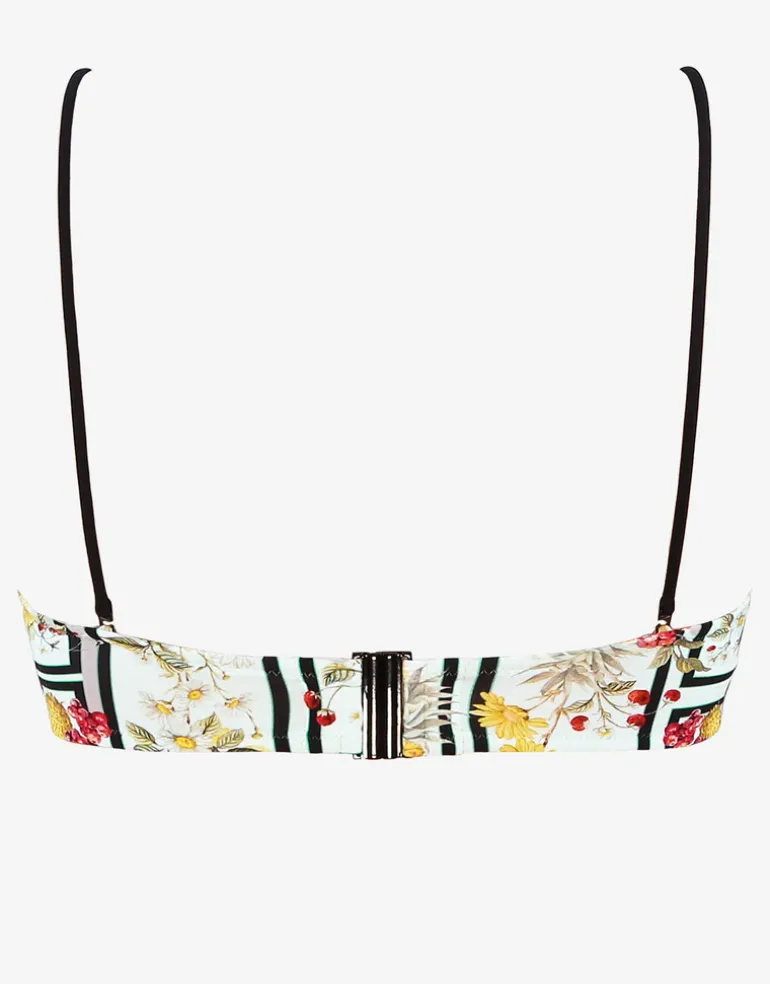 Scenery Bandeau Bikini Top - Monochrome Garden