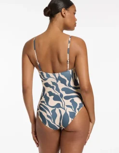 Sereno Minimal Tank Swimsuit - Steel Blue