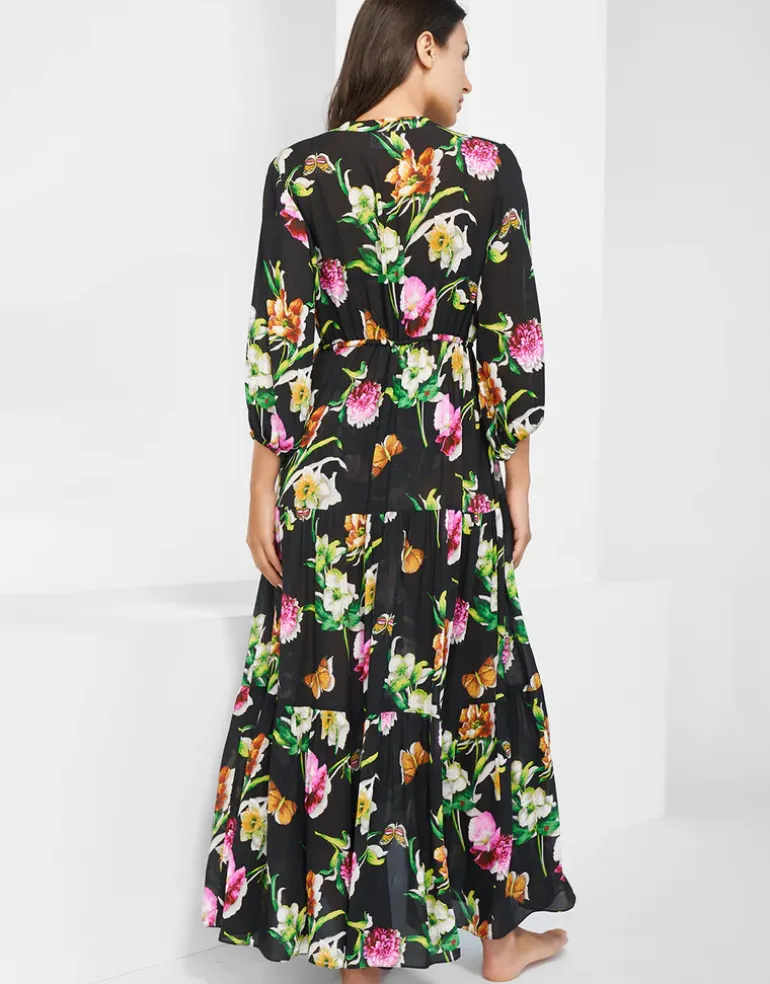 Siciliana Maxi Kaftan - Black-Brights