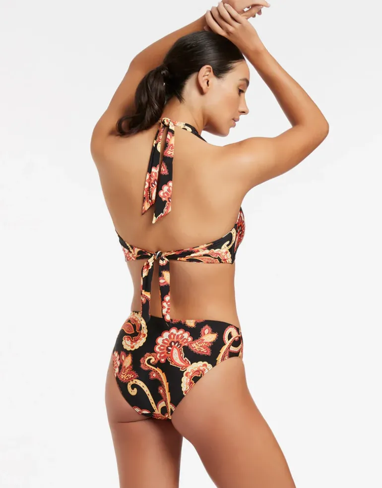 Silk Road D/DD Halter Bikini Top - Black