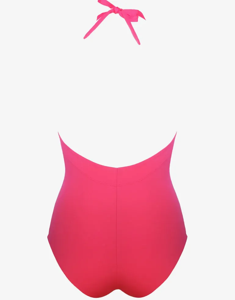 Softline Plunge Halter Swimsuit - Watermelon