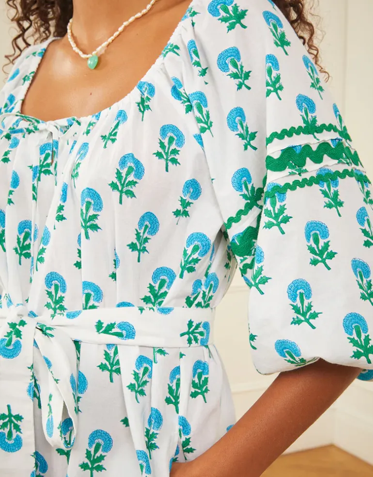 Stella Dress - Aqua Marigold