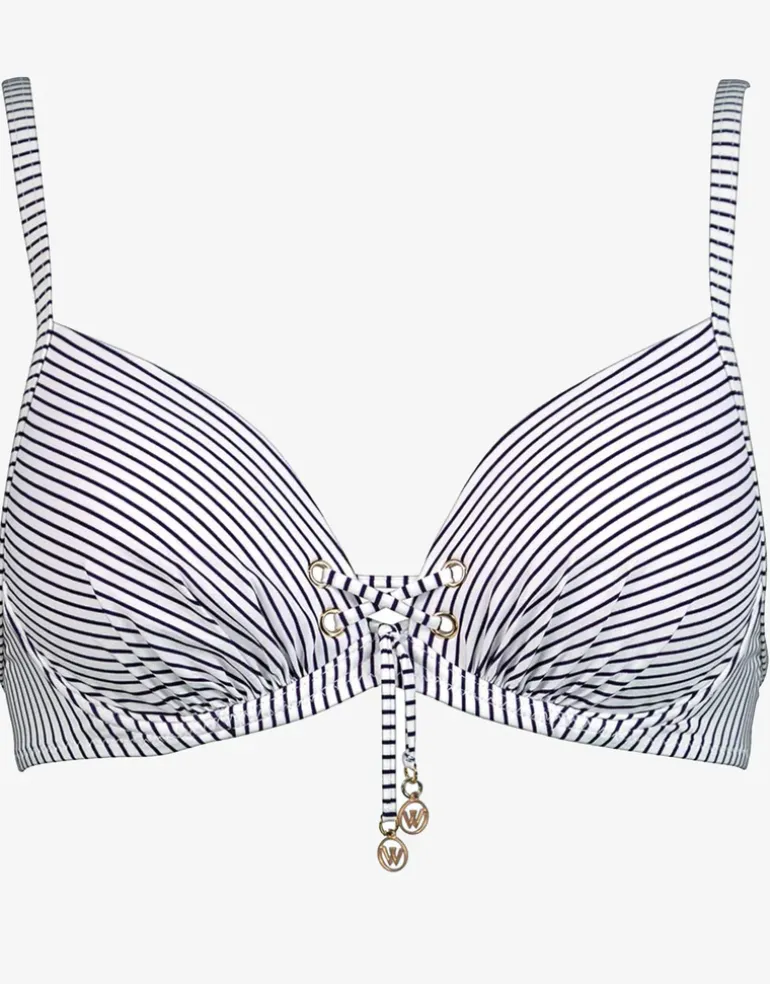 Strawberry Kiss Underwired Bikini Top - White Night Blue