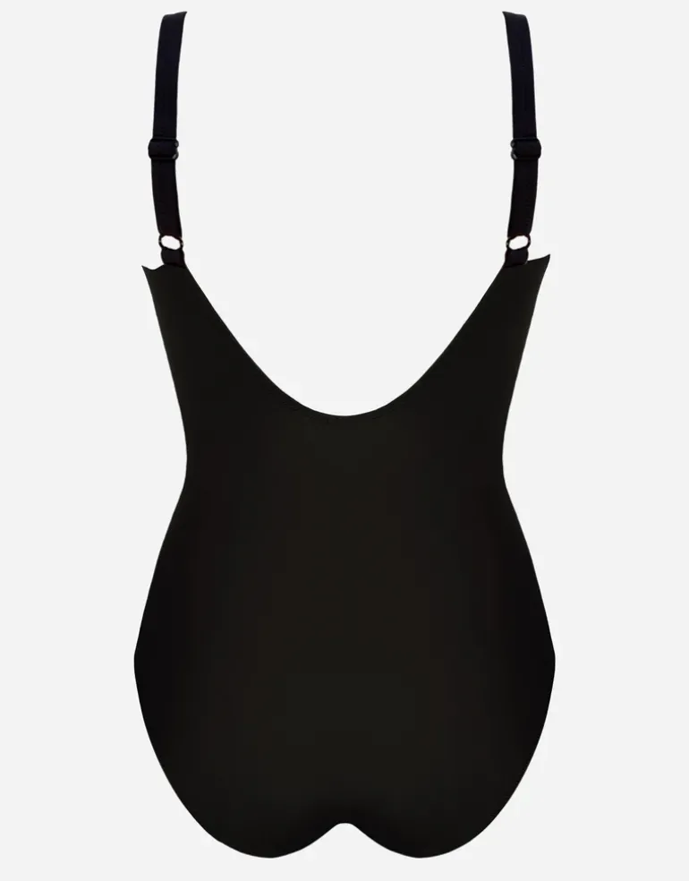 Tobacco Fields V Neck Swimsuit - Tabac Black